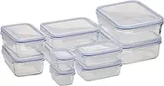[GLASSLOCK] Tempered Glass Food Container, 10-Piece Set, Clear, GL-419