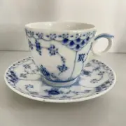 ROYAL COPENHAGEN Blue Fluted Half Lace ESPRESSO CUP and SAUCER #55 #55 NEW