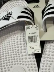 Adidas Unisex-Adult Adissage Slides Sandal US Size 18 Men -White