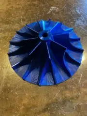 Billet Impeller for Vortech V1 V2 V3 T trim, CCW rotation 8/8 fins Blue anodized