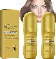 Hair Thickening Rollerball, Potent Hair Strengthen Essential Oil, Hair Treatment for Hair Loss, Hair Oil for Damaged Hair, Scalp Massage Oil, Roots Hair Oil, Hair Restoration for Women (2pcs)