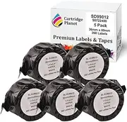 Cartridge Planet 5 Pack Compatible Address Label Roll for Dymo SD99012 S0722400 36mm x 89mm 260 Labels for Dymo LabelWriter 450 450 Turbo 450 Twin Turbo 450 Duo 4XL SE450 310 320 330 400 SE300 Wire…