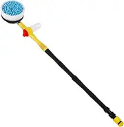 VICASKY Car Wash Brush with Hose Attachment, 360 Car Wash Brush Car Wash Kit Car Cleaning Brush Car Wash Brush with Long Handle, Flow Car Brush Mop Hose Cleaning Brush Car Wash Brush Mop