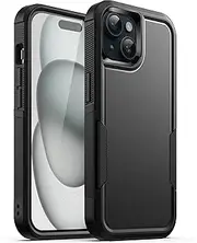 JETech Case for iPhone 15 Plus 6.7-Inch, Heavy Duty Dual-Layer Rugged Protection, Shockproof Protective Tough Phone Cover with Matte Back (Black)