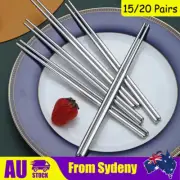 15/20Pairs Stainless Steel Chopsticks Reusable Non-slip Chopsticks Tableware Set