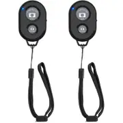 2 Pack Wireless Camera Remote Shutter Compatible With iPhone/Android Cell Phone-Black