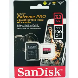 【SanDisk 晟碟】Extreme Pro microSDXC UHS-I V30 A2 32G~256GB 記憶卡