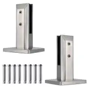 AWEN 2 Piece 304 Stainless Steel Square Glass Spigots Pool Fence Spigot Clamp...