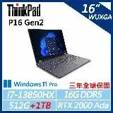 在飛比找遠傳friDay購物精選優惠-【ThinkPad】P16 Gen2 16吋(i7-1385