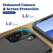 Samsung Galaxy S22 Plus Compatible Case Cover With Shockproof Robot Armor Hard Plastic And Belt Clip - Black