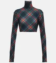 [Norma Kamali] Norma Kamali Checked jersey top AU 14 multicoloured