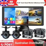 10.36'' Touch Screen Quad DVR Monitor 4xRear/Side View Backup Camera For Bus RVS