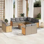 12 Piece Garden Sofa Set with Cushions Poly Rattan vidaXL