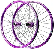 ZECHAO 26 27.5 29 Inch Bicycle Front and Rear Wheel,Thru-Axle 32H Disc Brake Alloy 1.5-2.8in Tire 8-12 Speeds Mountain Bike Wheelset Wheelset(Purple-XD,26inch)