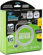 DrainShroom DSSNK070 Revolutionary Tub and Sink Snake Auger Clog Remover for Bathroom Drains, 42 Inch, Stainless