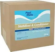 Pool Mate 28-Pounds Premium Pool Stabilizer and Conditioner, Concentrated Cyanuric Acid for Pools, Helps Chlorine Last Longer