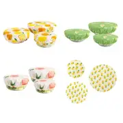 3 Pcs Elastic Bowl Covers Washable Storage Covers Dishwasher&Microwave Safe