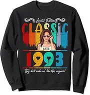 [X.Style] Kate Name Mom Womens Born in 1993 Mother's Day Sweatshirt ds1207 Sweater (XL) Black