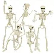 5 Packs Halloween Skeletons, 16" Halloween Full Body Skeleton with Posable 5PCS