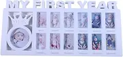 Picture Frame Growth Album Photo Frame School Time Children's Growth Record Certificate Photo One-Year-Old Commemorative Baby Growth Album Photo Frames (Color : White)
