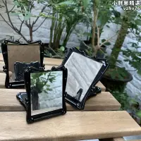 在飛比找露天拍賣優惠-韓國進口鏡子 黑色摺疊小鏡子 安娜蘇風格復古化妝鏡可攜式臺式