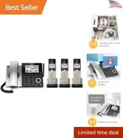 Extended Range Corded/Cordless Phone - Advanced Smart Call Blocker - 3 Handsets