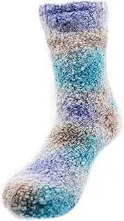 [Tibetan Socks] Tie Dyed Fuzzy Wool Sherpa Lined Non Skid Slipper Socks