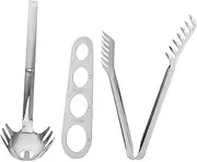 Alipis Set of 3 Pasta Tools Spaghetti Spoon Pasta Measurer Slotted Spoon Metal Spaghetti Server Cooking Necessities