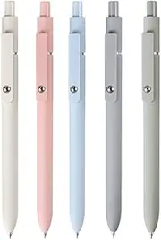 5Pcs Retractable Gel Pens Quick Dry Ink Pens, Fine Point 0.42 mm Premium Retractable Rolling Ball Gel Pens Black Ink Smooth Writing For Note Taking, School Supplies Office Home