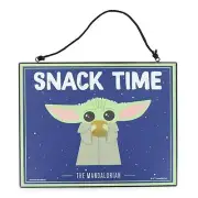 Star Wars: The Mandalorian Grogu "Snack Time" Reversible Hanging Sign Wall Art