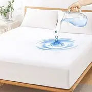 2 Pack Twin XLSize Premium Waterproof Mattress Protector, Soft Breathable Mattress Pad Cover, Noiseless Waterproof Bed Cover - Stretch to 21" Fitted Deep Pocket Mattress Protection Cover