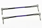 2-Pack Purple Right Angle 20cm Mono Guitar Effect Pedal Cable Effects Patch Cord