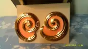VTG1990 AVON ISLAND CONCH SHELL PIERCED EARRINGS-GOLDTONE-NEW IN BOX~FREE SHIP