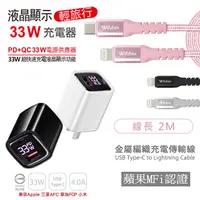 在飛比找神腦生活優惠-【KooPin】33W液晶顯示 雙孔PD+QC快速充電器(白