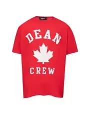 Dsquared² Dean Crew Tee Red Maple Leaf TShirt Men Singlets