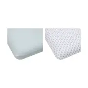 2 Pack 225 Thread Count Organic Cotton Fitted Cot Sheets - Bears and Dotted Lines