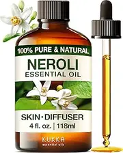 Kukka Neroli Essential Oil for Diffuser Skin - 118ml - 100% Pure Natural Neroli Oil, Floral Scent, for Aromatherapy, Candle, Bath Bomb & Soap Making Scent DIY