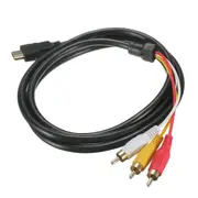 Gold Plated Connectors 5 Feet 1.5M 1080P HDTV Male to 3 RCA Audio Video AV Cable Cord Adapter for Signal Transfer