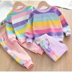 新款 SWEATER 套裝 JOGER PANTS BABY KIDS RAINBOW 圖案年齡 6 個月至 5 歲 P