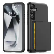 ZUSLAB Case for Samsung Galaxy S25+ Slide Armor Card Holder Protective Shockproof Hard Back Cover For Samsung (2025) - Black