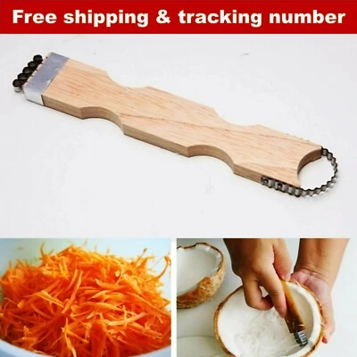 Coconut Grater Scraper Thai Kitchen Tool Kitchenware Shredder Oil Wooden Wood