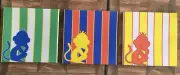 Lot Of 3Nursery Decor Wall Art Kids Room Multy Color Monkey Prints Set———— 28