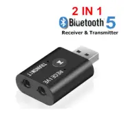 Bluetooth 5.0 Audio Transmitter Receiver 3.5mm AUX USB Dongle Wireless Adapter