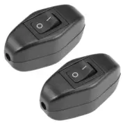 Inline Cord Switch AC 250V 6A SPST On-Off Rocker Switch for Lamp Light, 2pcs