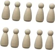 HEALSOPTHY 10pcs DIY Wooden Peg Dolls for Crafts Natural Blank Figures for Wedding Cake Toppers Activities Family Fun