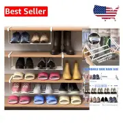 Expandable Shoe Storage Rack - 2 Pcs Adjustable Organizer (16.5-31.5 Inches)