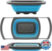 Collapsible Colander Strainer with Extendable Handles - Over the Sink Vegetab