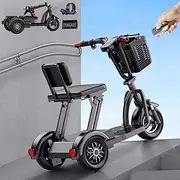 3 Wheel Foldable Mobility Scooters for Adults and Seniors,Lightweight (Only 50 lbs), 30° Climbing Capacity, Rear Wheel Dual Drum Brake, 220-330 lbs Capacity, with Lights, Basket, Charger(12ah)
