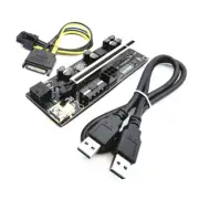 6 Set USB 3.0 PCIE Riser X16 Extender Adapter 010S Plus GPU Riser Card Cable Kit