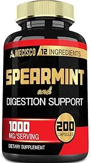 Spearmint Supplement with Berberine HCl, Ginger & More - 200 Capsules - Spearmint Capsules Support Digestive Health & Immune System